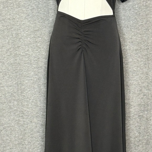 WeWoreWhat Cutout Asymmetrical Black Stretch Flower Midi Dress Womens Size M - Picture 4 of 15